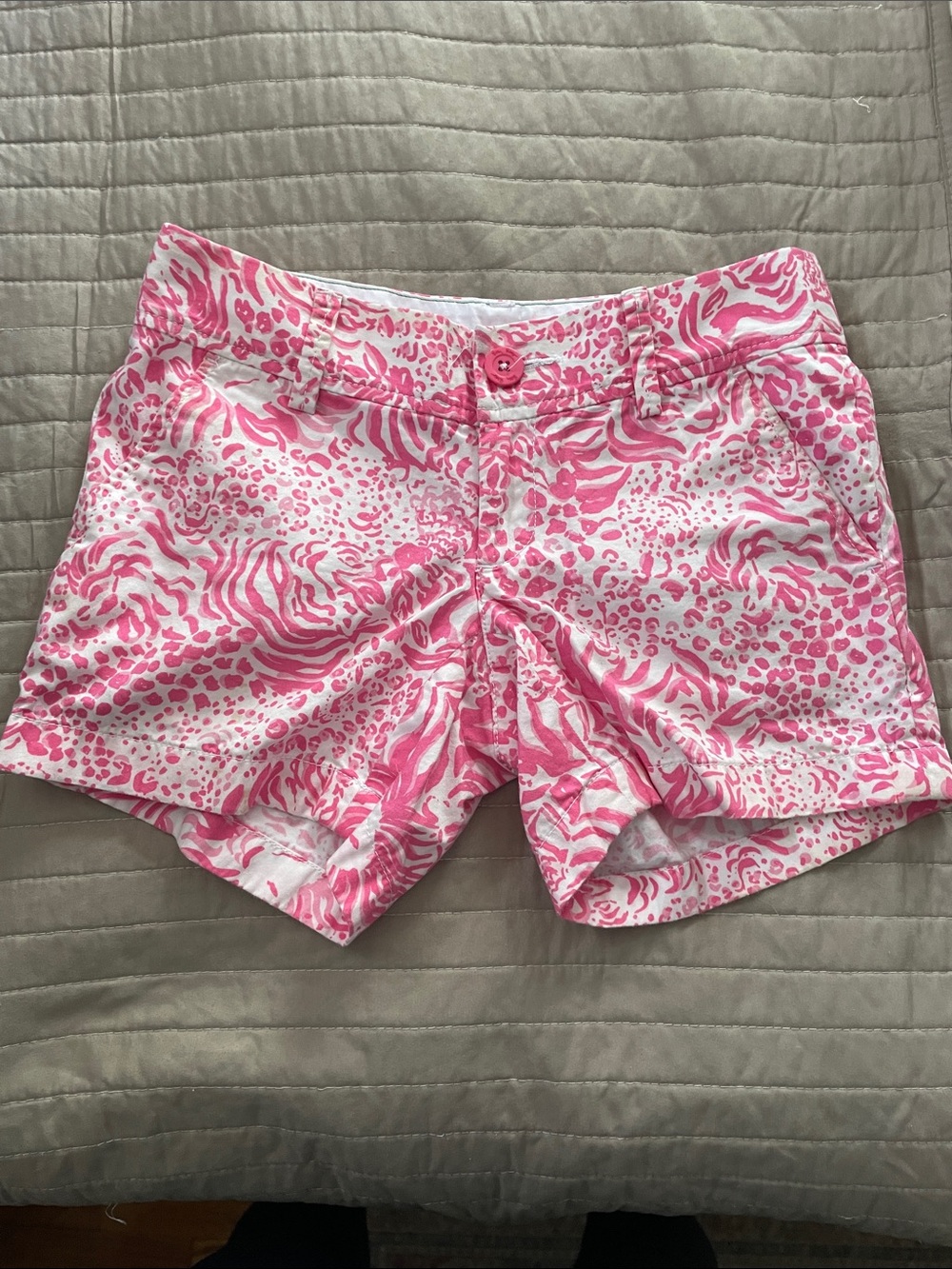 Lilly Pulitzer Pink White Printed Cotton Shorts